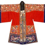 A red ground embroidered Daoist robe, jiangyi Republic period