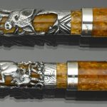 MONTEGRAPPA: Oriental Zodiac Goat Sterling Silver Limited Edition 1998 Fountain Pen and Ballpoint Pair MONTEGRAPPA: Oriental Zodiac Goat Sterling Silver Limited Edition 1998 Fountain Pen and Ballpoint Pair