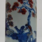 Snuff-bottle ( with stopper). Zodiac animals. Made of blue, red underglaze porcelain. also coral.