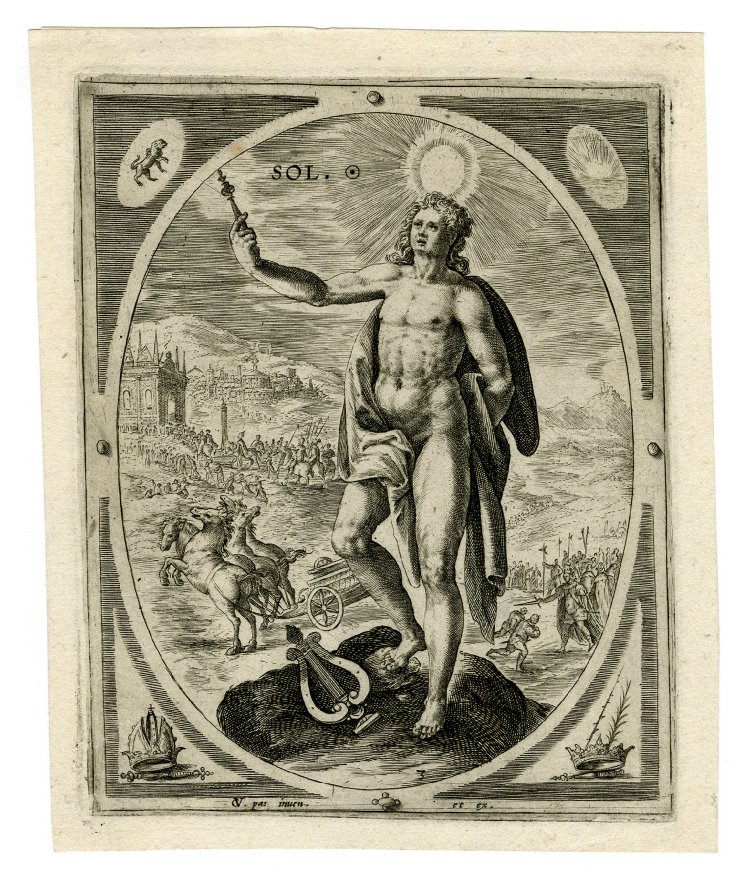 Sol; From a set of prints of Pinturicchio and Giovanni da Udine's frescoes of The Planets