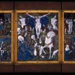 Triptych with: Pilate Washing His Hands, Christ Carrying the Cross, The Crucifixion, Harrowing of Hell and The Appearance of Christ to His Mother French (Limoges) early 1530s Atelier of Jean Pénicaud I (French, about 1480–after 1541)