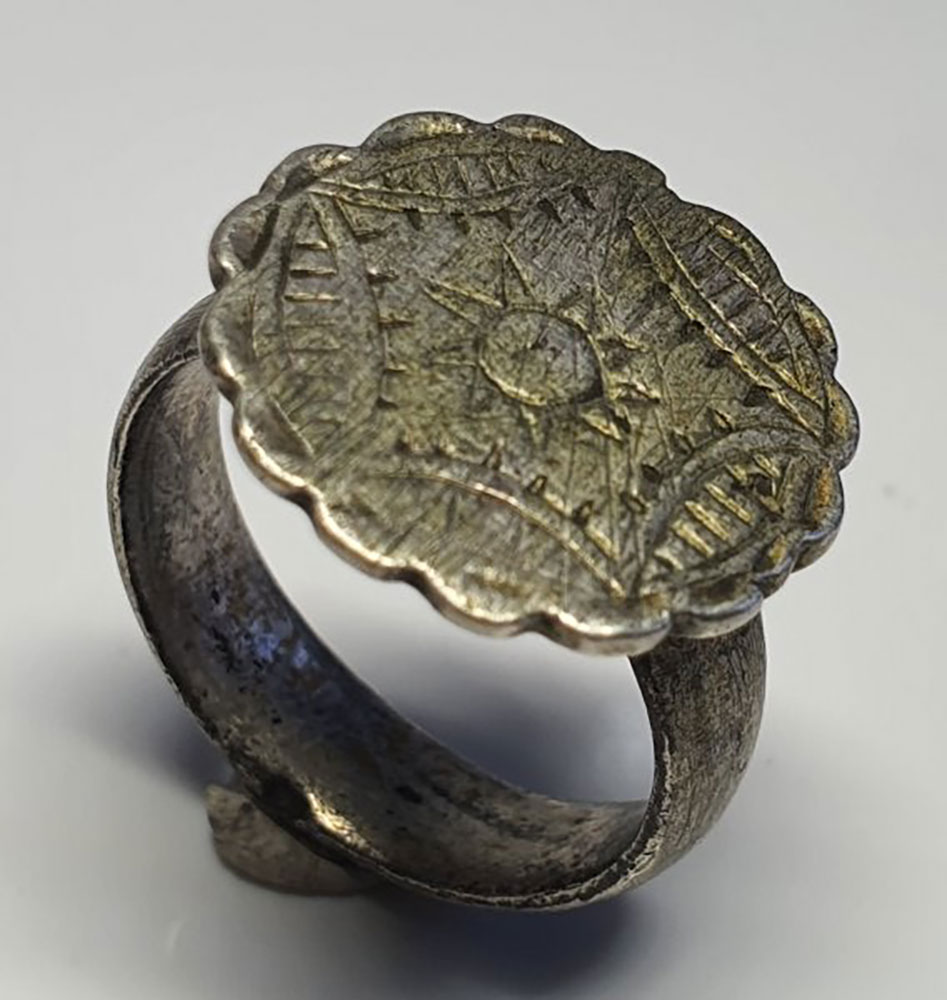 Medieval Crusaders Silver Ring Sun Symbol